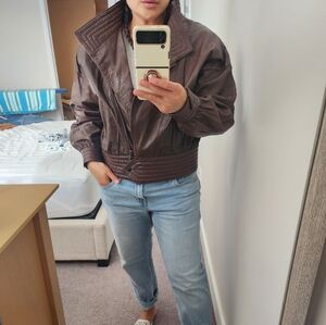 Avanti vintage brown leather jacket 😍
